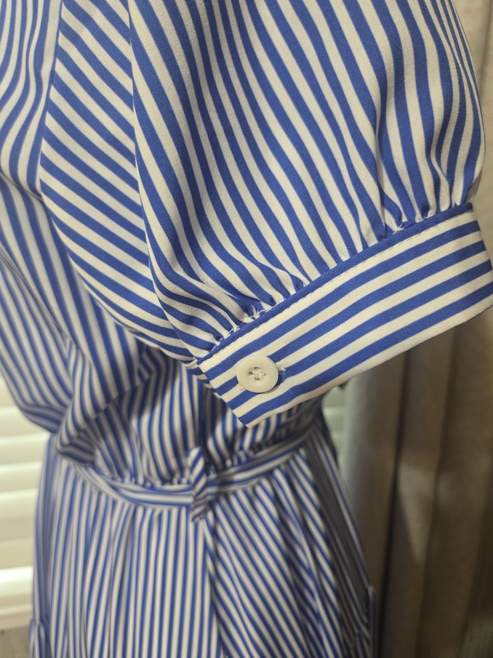 NWOT Striped Blue & White Tie-Waist Maxi Dress - Picture 5 of 9